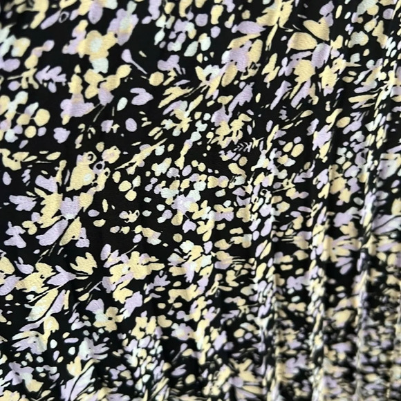 Vince Camuto Pleated Elastic Waist Circle Skirt Black/Yellow/Lavender - NWT - XL - Picture 3 of 8